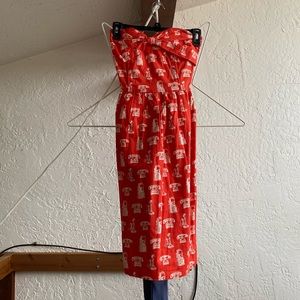 Porridge telephone dress 2 pockets retro Zooey